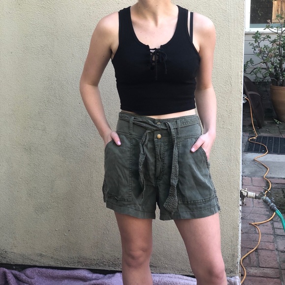 Abercrombie & Fitch Pants - A&F cargo style tie waist shorts size M